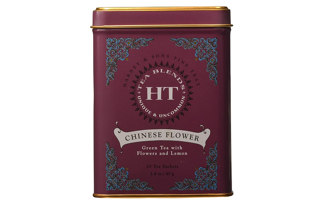 Harney & Sons Chinese Flower Green Tea with Flowers and Lemon  Tin  20 pcs